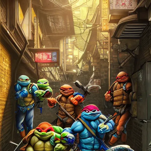 cartoon teenage mutant ninja turtles, standing in | Stable Diffusion ...