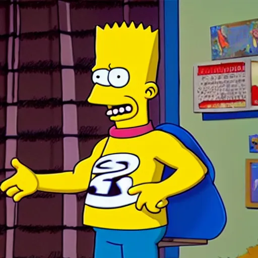 Prompt: bart simpson goes to college in the simpsons live action film, paramount pictures, directed by alan parker, full HD, cinematic lighting, award winning, anatomically correct