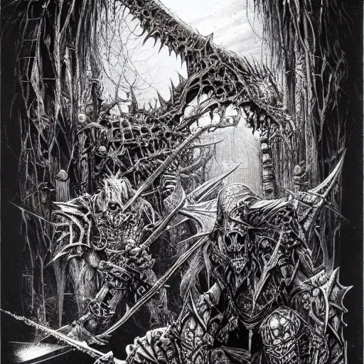 Prompt: ian miller, realms of chaos, death knight