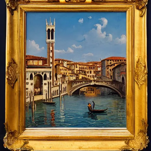 Prompt: auguste herbain painting mix of naples, venice, florence