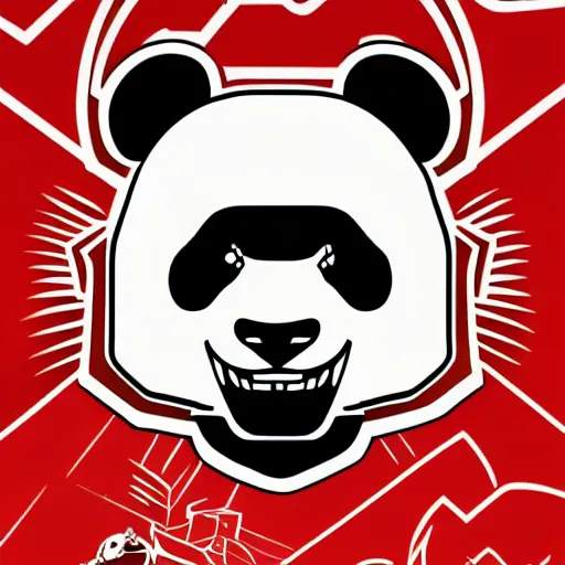 Image similar to in the style of max prentis and deathburger and laurie greasley a vector e-sports sticker logo of a panda, highly detailed, colourful, 8k wallpaper