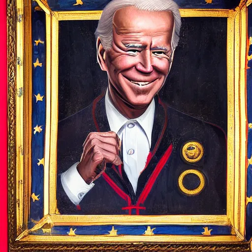 Image similar to joe biden, medieval painting, detailed