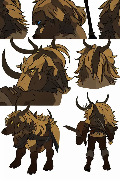 Prompt: a lynel of from the legend of zelda breath of the wild, breath of the wild art style.