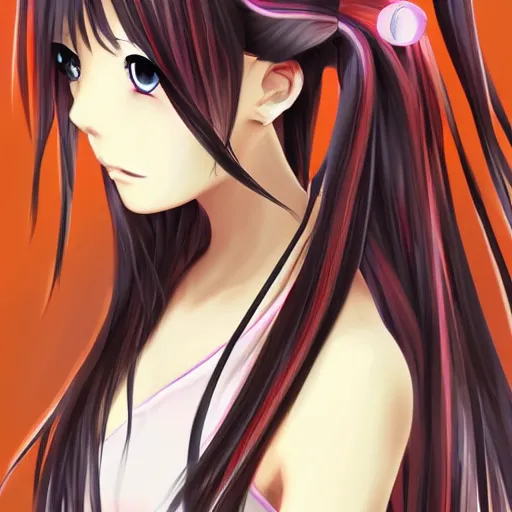 Prompt: generate anime girl hd, vibrant, smooth, long hairs, ponytail : : pixiv