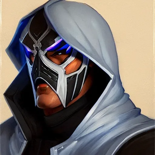 Image similar to greg manchess portrait painting of subzero from mortal kombat as overwatch character, medium shot, asymmetrical, profile picture, organic painting, sunny day, matte painting, bold shapes, hard edges, street art, trending on artstation, by huang guangjian and gil elvgren and sachin teng