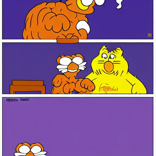 Image similar to garfield in the style of jim davis, animated, cartoon