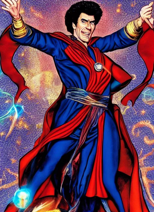 Prompt: Cosmo Kramer as Dr. Strange, Kramer's face