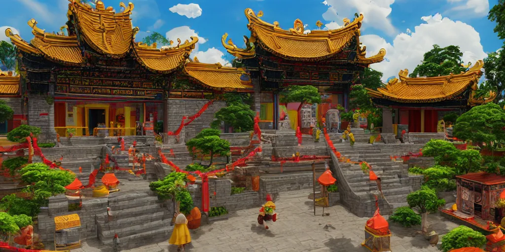 Image similar to vietnamese temple scene, side scroller, 2 d game art background, sharp, detailed, intricate, game level design, cinematic lighting, ultrarealistic, photorealistic, trending on artstation, in the style of vinodh sivaraja