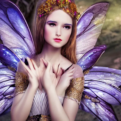 Prompt: beautiful fairy with ornate robes, highly detailed, 4k, HDR, smooth, sharp focus, hyper realistic, high resolution