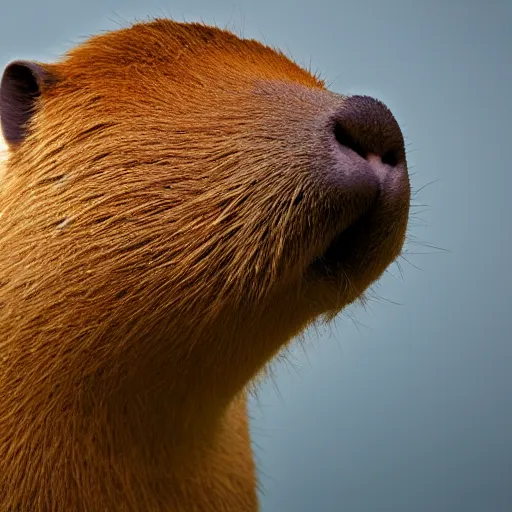 Image similar to capybara chews on a nvidia gpu, wildlife photography, kodak gold 2 0 0, depth of field, f / 2 2, neon lamp, volumetric lighting, award - winning photo