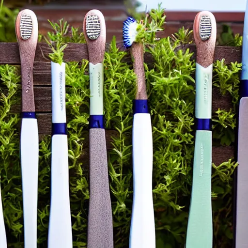 Prompt: toothbrush garden fence