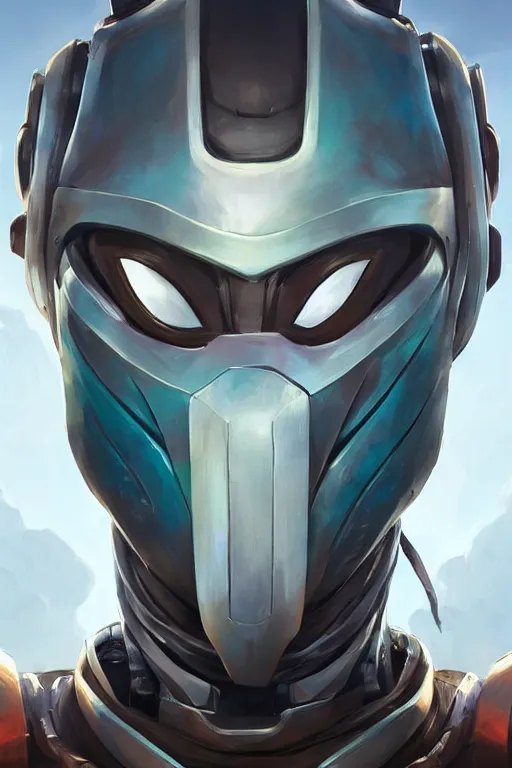 Image similar to epic mask helmet robot ninja portrait stylized as fornite style game design fanart by concept artist gervasio canda, behance hd by jesper ejsing, by rhads, makoto shinkai and lois van baarle, ilya kuvshinov, rossdraws global illumination radiating a glowing aura global illumination ray tracing hdr render in unreal engine 5