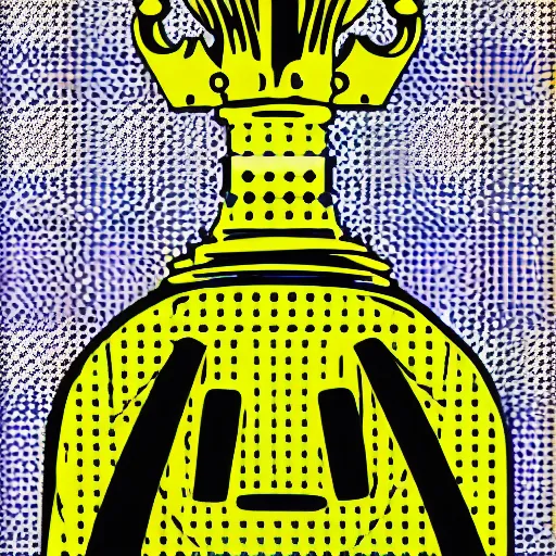 Prompt: chess piece, by roy lichtenstein, pop art,