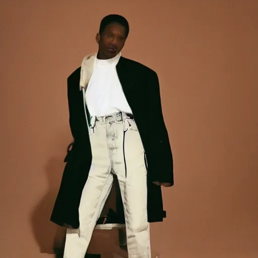 Image similar to realistic photoshooting for a new ssense!!! lookbook, color film photography, photo of a woman, photo in style of tyler mitchell, 3 5 mm, featured on vogue