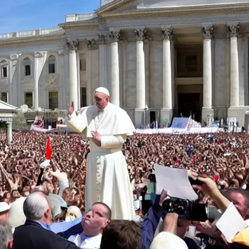 Prompt: pope Francis at the Capitol protest