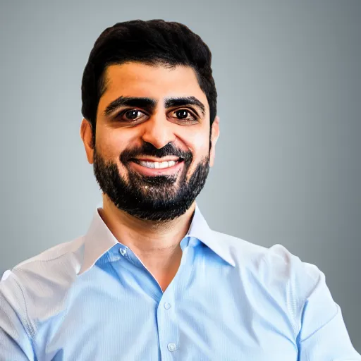 Prompt: photo realistic portrait of tech company stabilityai ceo emad mostaque