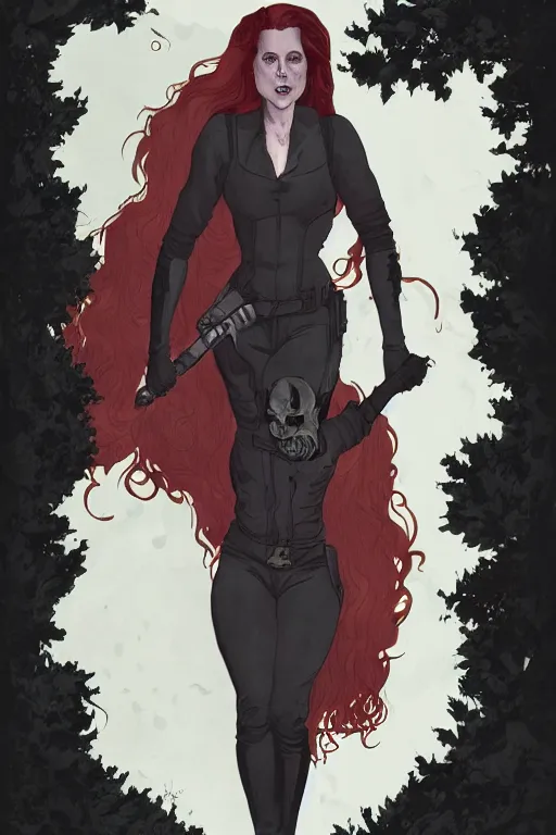 Image similar to amy adams in sleepy hollow, full body, big two toned eyes, teeth gritted, horror, intricate details, cinematic, epic, realistic, anatomy, tomer hanuka, uplight, artstation, photorealistic, scary