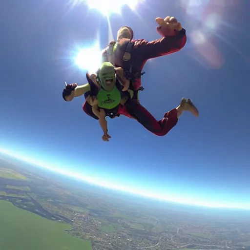 Image similar to hulk skydiving