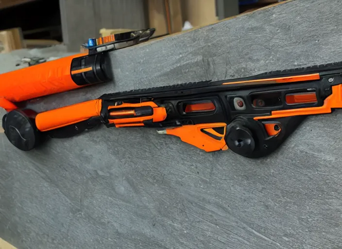 Image similar to product photo of the most impressive scifi nerf gun