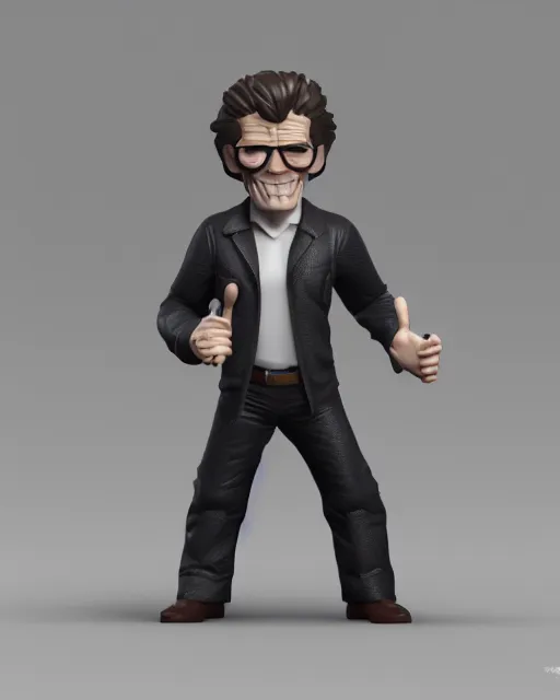 Image similar to full body 3d render of willem dafoe as a funko pop, studio lighting, white background, blender, trending on artstation, 8k, highly detailed