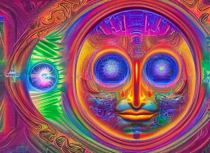 Image similar to trasnformation into transcendence into collaborative intelligence, endless collaboration with ai, connectedness, body, by alex grey, album cover, award winning, beautiful, colorful, volumetric lighting, trending on artstation, cinematic