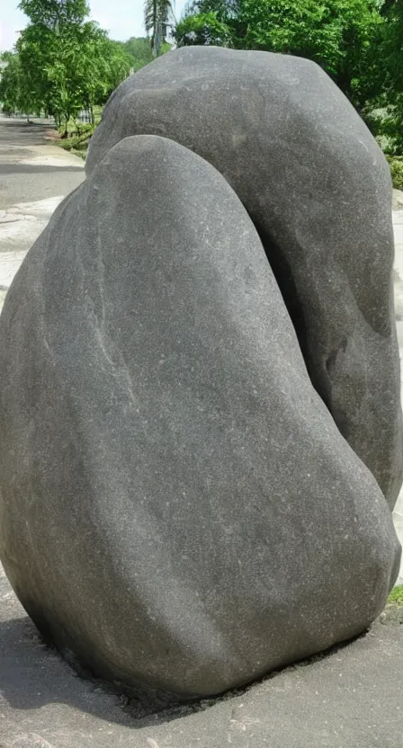 Prompt: a giant computer stone statue