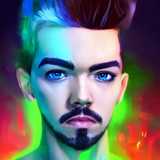 Image similar to a portrait of jacksepticeye by Anna Dittmann, digital art, horror, trending on artstation, anime arts, featured on Pixiv, HD, 8K, highly detailed, good lighting, beautiful, epic, masterpiece - H 768