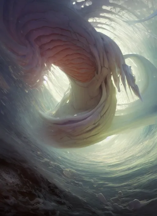 Prompt: subsurface scattering, white, a giant vortex sucking everything in, koi colors, vibrant colors, octane render, jesper ejsing, james jean, justin gerard, tomasz alen kopera, cgsociety, fenghua zhong, makoto shinkai, highly detailed, rim light, art, cinematic lighting, very coherent, hyper realism, 8 k