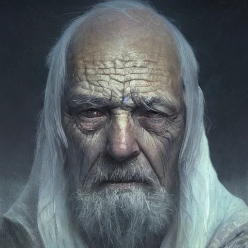 Prompt: distant shot from above painting of an old man in sorrow, staring at the underworld, ultra realistic, concept art, intricate details, eerie, highly detailed, photorealistic, octane render, 8 k, unreal engine. art by artgerm and greg rutkowski and alphonse mucha