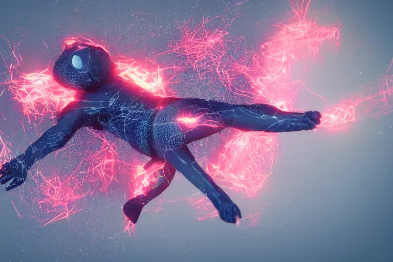 Prompt: x - particles, octane render, cinema 4 d