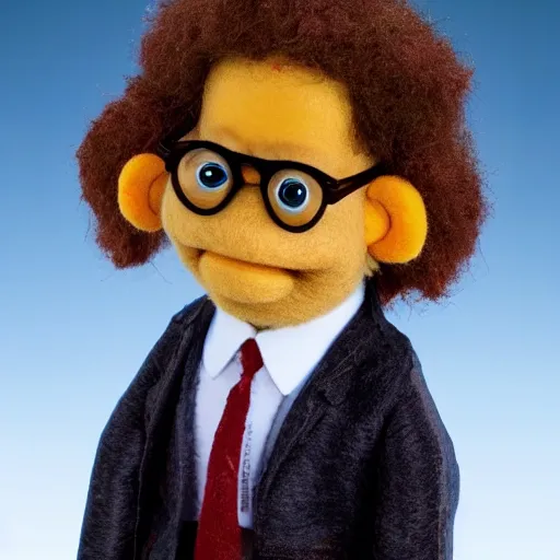 Image similar to dr. steve brule as a muppet. highly detailed felt. hyper real photo. 4 k.