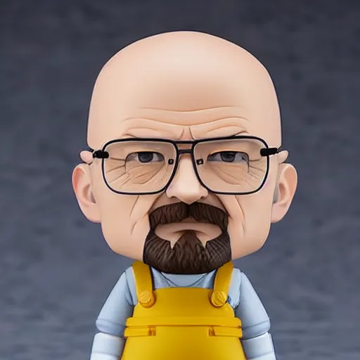 Image similar to walter white as a female nendoroid, photorealistic