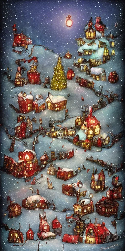 Image similar to a christmas toys scene by alexander jansson