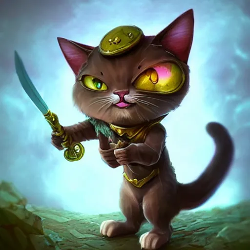 Image similar to super cute fantasy cat warrior 3D concept art by gediminas Pranckevicius, anthropomorphic, glowing effect, ornate, dynamic, centered, sharp focus, beautiful detailed, face very realistic, Game Art!!, hyper detailed, no background, cartoon, cinematic, raytrace, Trend on artstation, C4D