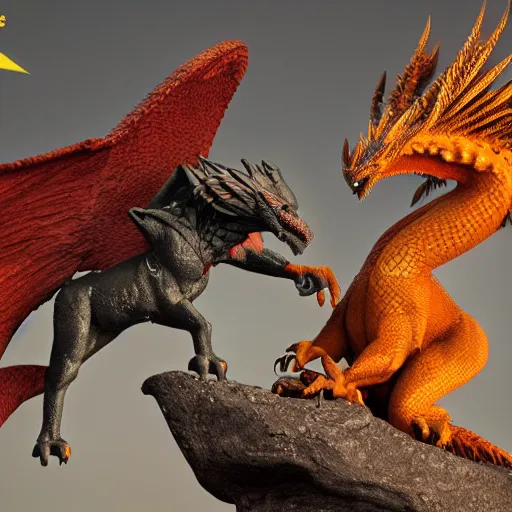 Prompt: gryphon fighting a dragon highly detailed 8 k