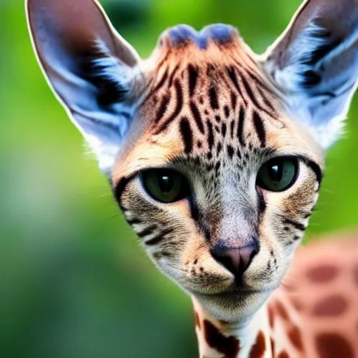 Image similar to photo of a cat giraffe hybrid