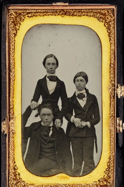 Image similar to daguerreotype of human - animal clones