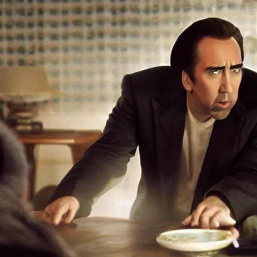Prompt: nicholas cage playing nicholas cage in a nicholas cage film