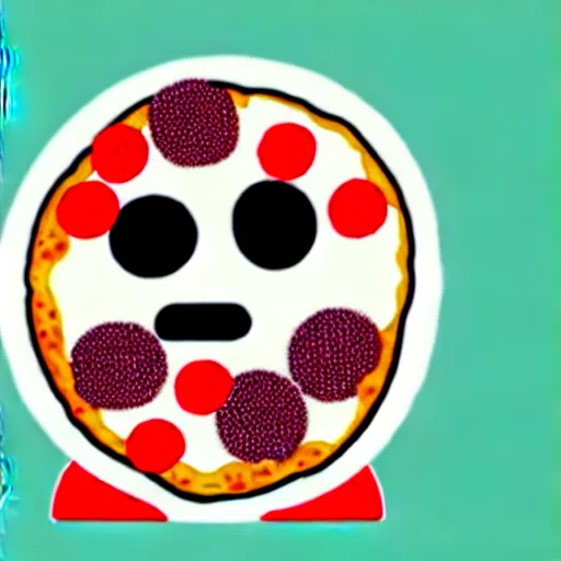 Image similar to A human made of pizza