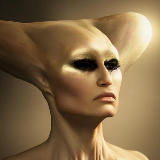 Prompt: realistic photo of a woman alien, dynamic light, stunning visuals