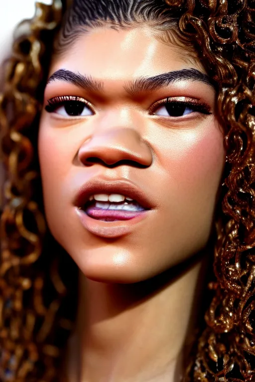 Image similar to A portrait photograph of Zendaya Ultra detailed, hyper realistic, 4k