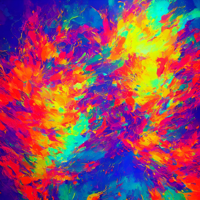 Image similar to # abstract painting of a colorful explosion of love, psychedelic abstract art by yoshitaka amano and alena aenami, trending on artstation, nvidia, matte painting, unreal engine