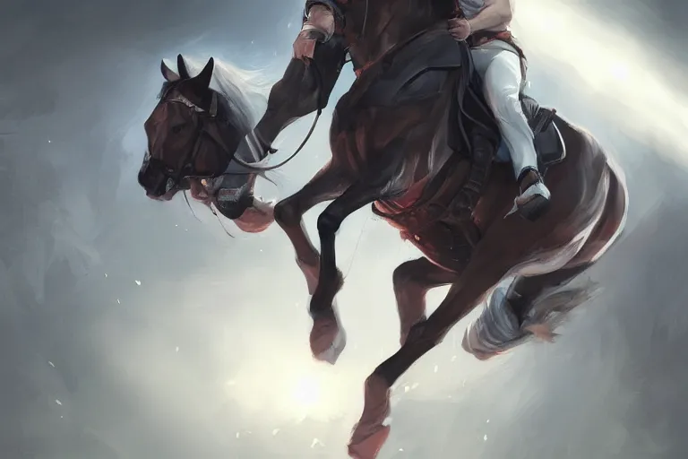 Image similar to portrait of a man falling over in an arena, digital painting, cinematic light, sharp, artgerm and wlop