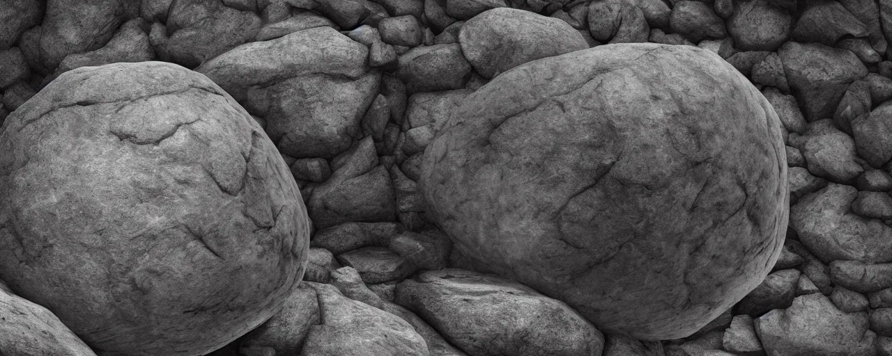 Prompt: Sisyphus pushing a large and round boulder up a mountain, the stone is rolling up, sisyphus looks tired and dejected, the mountain is steep, melancholic mood, photo realistic, 8k, HDR, ultra detailed, movie poster, trending on artstation