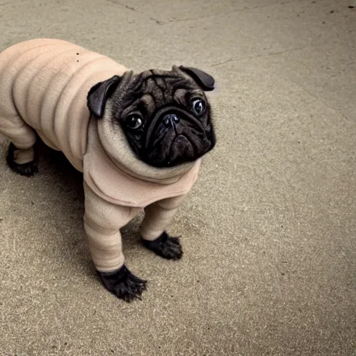 Image similar to a Tardigrade Pug Hybrid, A tardigrade that looks like a pug, afternoon hangout, good times photograph, candid