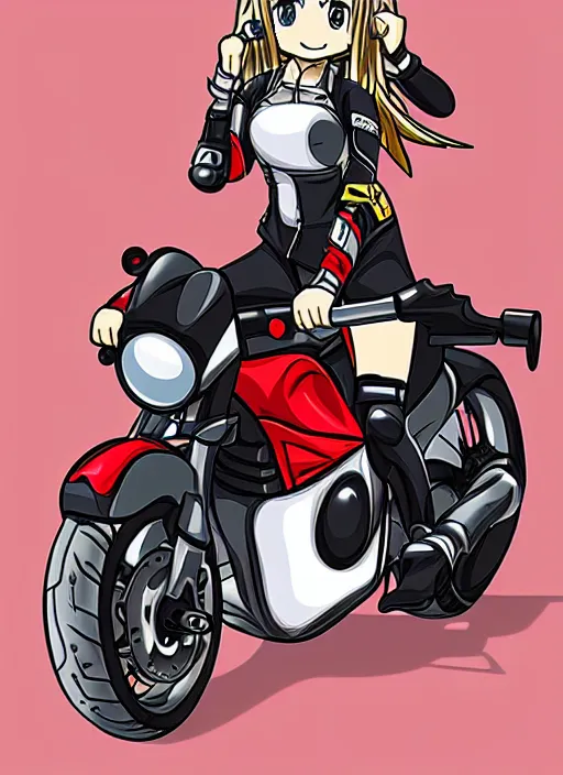 Image similar to motorcycle girl in animanga