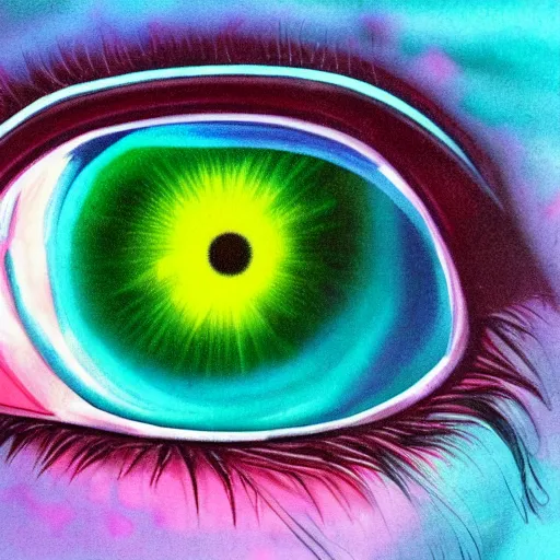 Image similar to eye, detailed, creepy, staring, deep, colors