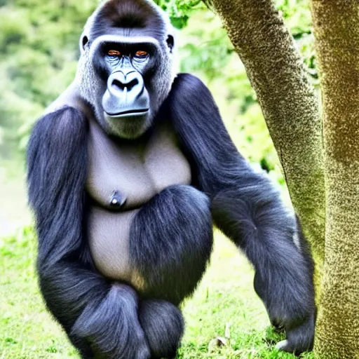Prompt: a 5 0 year old gorilla ceo