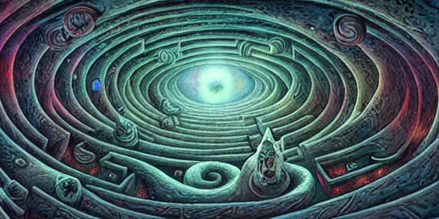 Image similar to maze labyrinth nebulapunk by dan seagrave