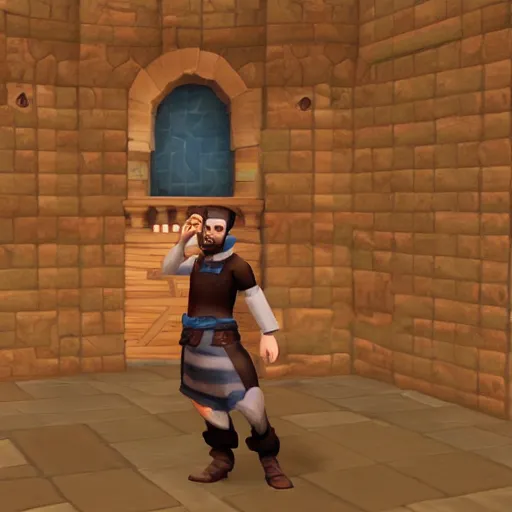 Image similar to drake, as a character in runescape